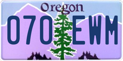 OR license plate 070EWM