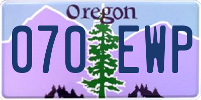 OR license plate 070EWP
