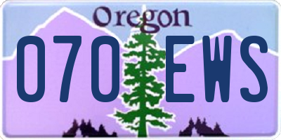 OR license plate 070EWS