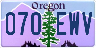 OR license plate 070EWV