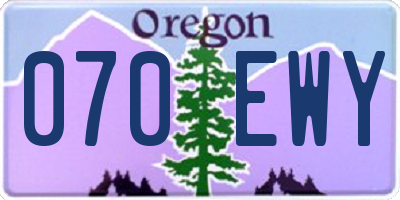 OR license plate 070EWY