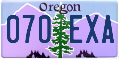 OR license plate 070EXA