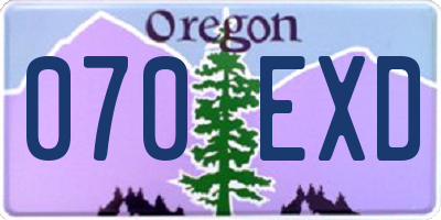 OR license plate 070EXD
