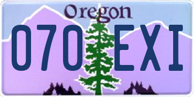 OR license plate 070EXI