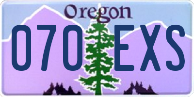 OR license plate 070EXS