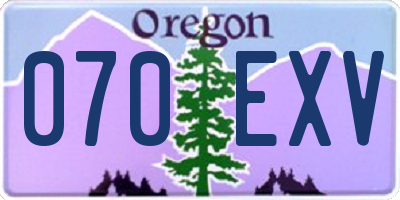OR license plate 070EXV
