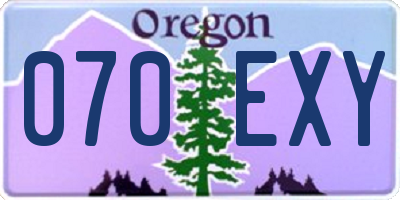 OR license plate 070EXY