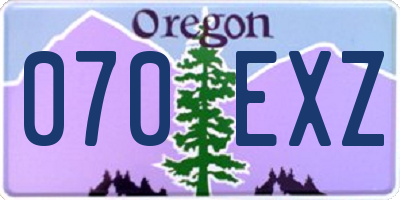 OR license plate 070EXZ
