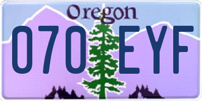 OR license plate 070EYF