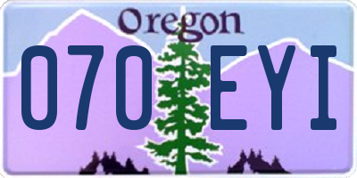 OR license plate 070EYI