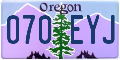 OR license plate 070EYJ