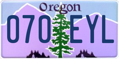 OR license plate 070EYL