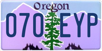 OR license plate 070EYP