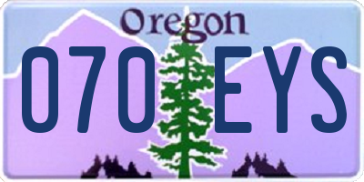 OR license plate 070EYS