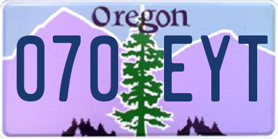 OR license plate 070EYT