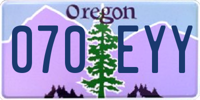 OR license plate 070EYY