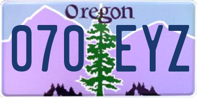 OR license plate 070EYZ