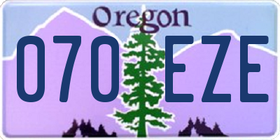 OR license plate 070EZE