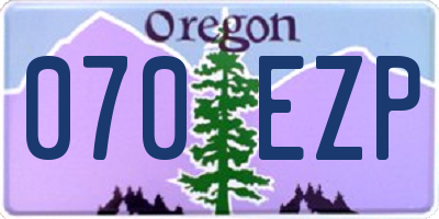 OR license plate 070EZP