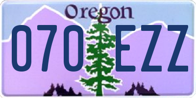 OR license plate 070EZZ