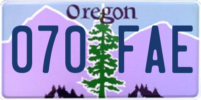 OR license plate 070FAE