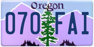 OR license plate 070FAI