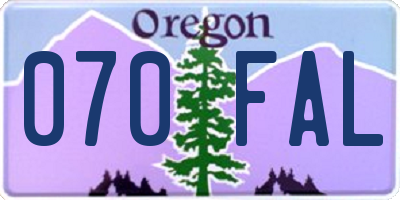 OR license plate 070FAL