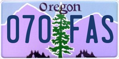 OR license plate 070FAS