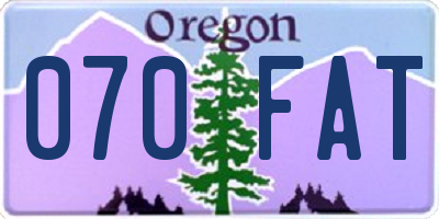 OR license plate 070FAT