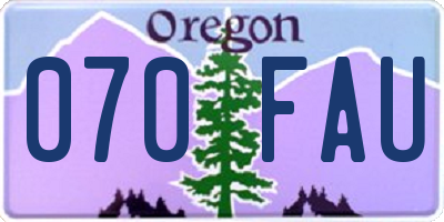 OR license plate 070FAU