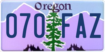 OR license plate 070FAZ