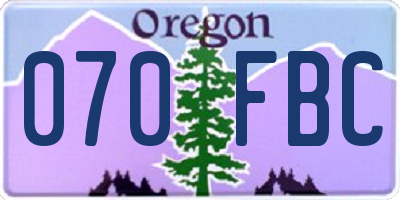 OR license plate 070FBC