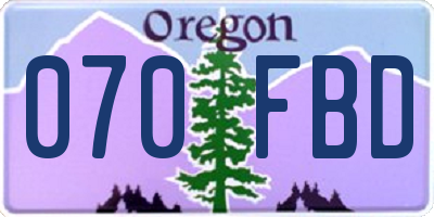 OR license plate 070FBD