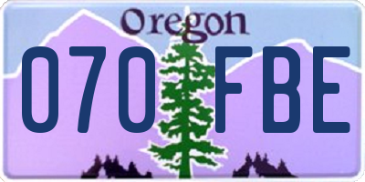 OR license plate 070FBE