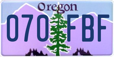 OR license plate 070FBF