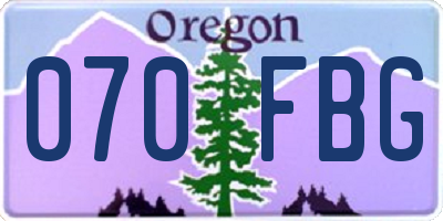 OR license plate 070FBG
