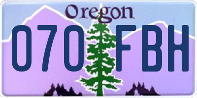 OR license plate 070FBH