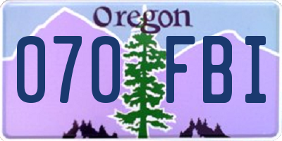 OR license plate 070FBI