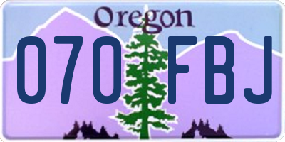 OR license plate 070FBJ