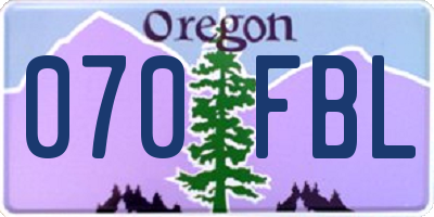 OR license plate 070FBL