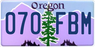 OR license plate 070FBM