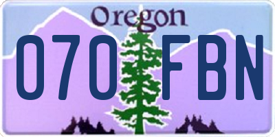 OR license plate 070FBN
