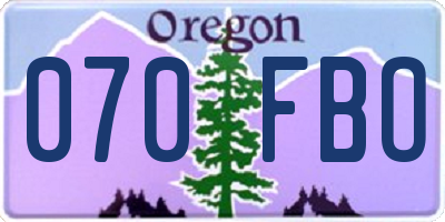 OR license plate 070FBO