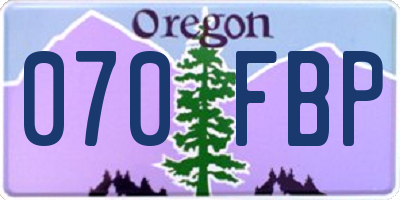 OR license plate 070FBP