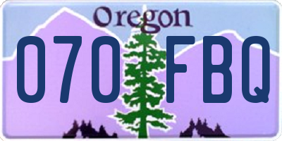 OR license plate 070FBQ