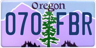 OR license plate 070FBR