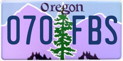 OR license plate 070FBS