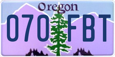 OR license plate 070FBT