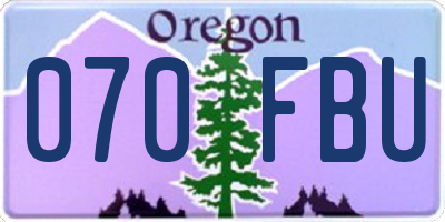 OR license plate 070FBU