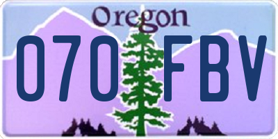 OR license plate 070FBV